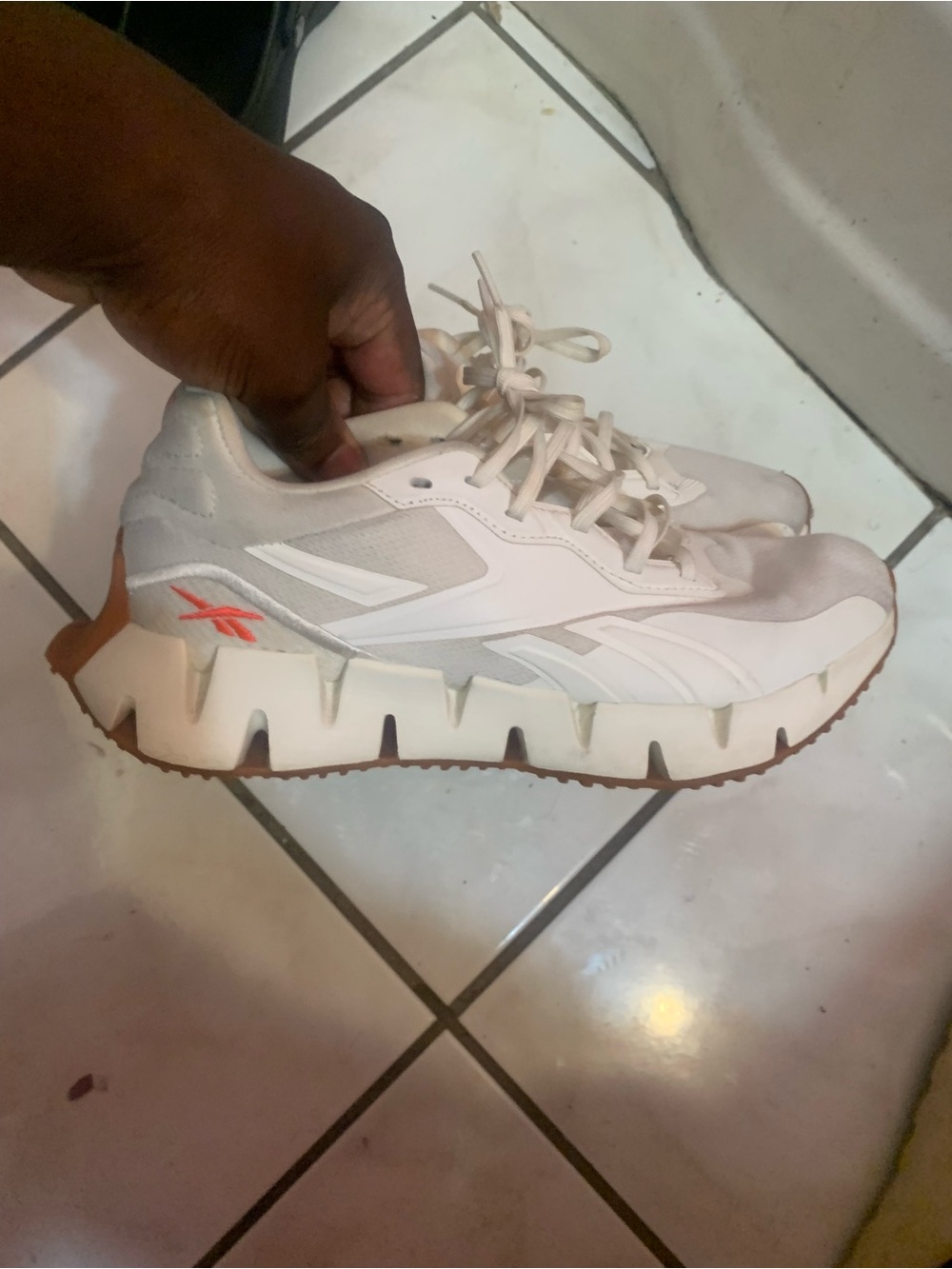 Reebok Women's Cream and Gum-Trim Athletic Sneakers